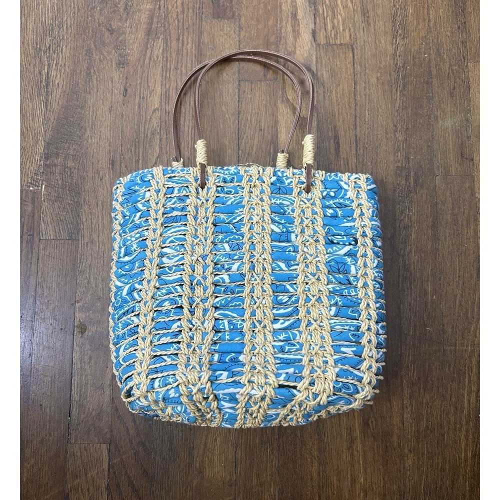 Ralph Lauren Polo Jean Co. mini bag woven straw Lined Beachy Coastal Vacation